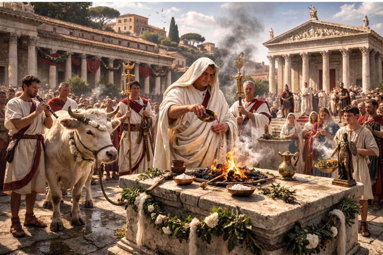 Staatsopfer zum 800. Geburtstag Roms: Parilia-Zeremonie am 21. April 47 n. Chr.